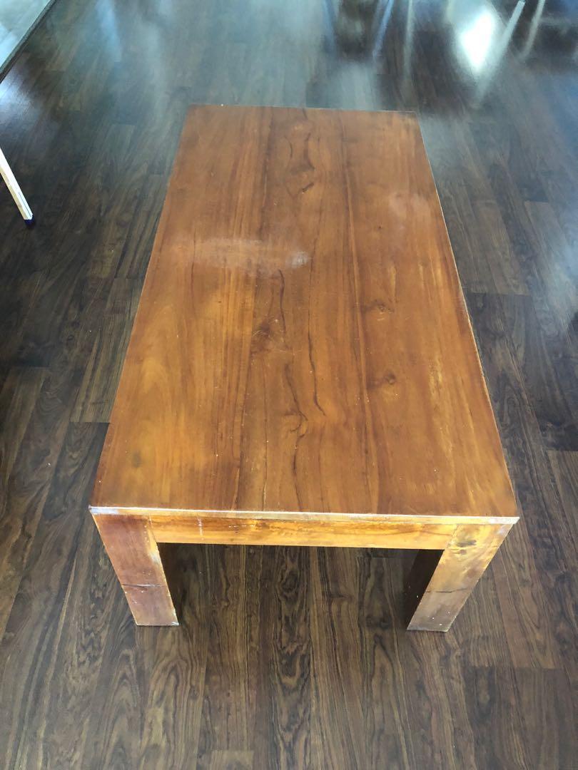 solid teak wood tea table, Furniture & Home Living, Furniture, Tables