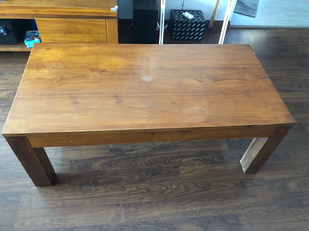 solid teak wood tea table, Furniture & Home Living, Furniture, Tables