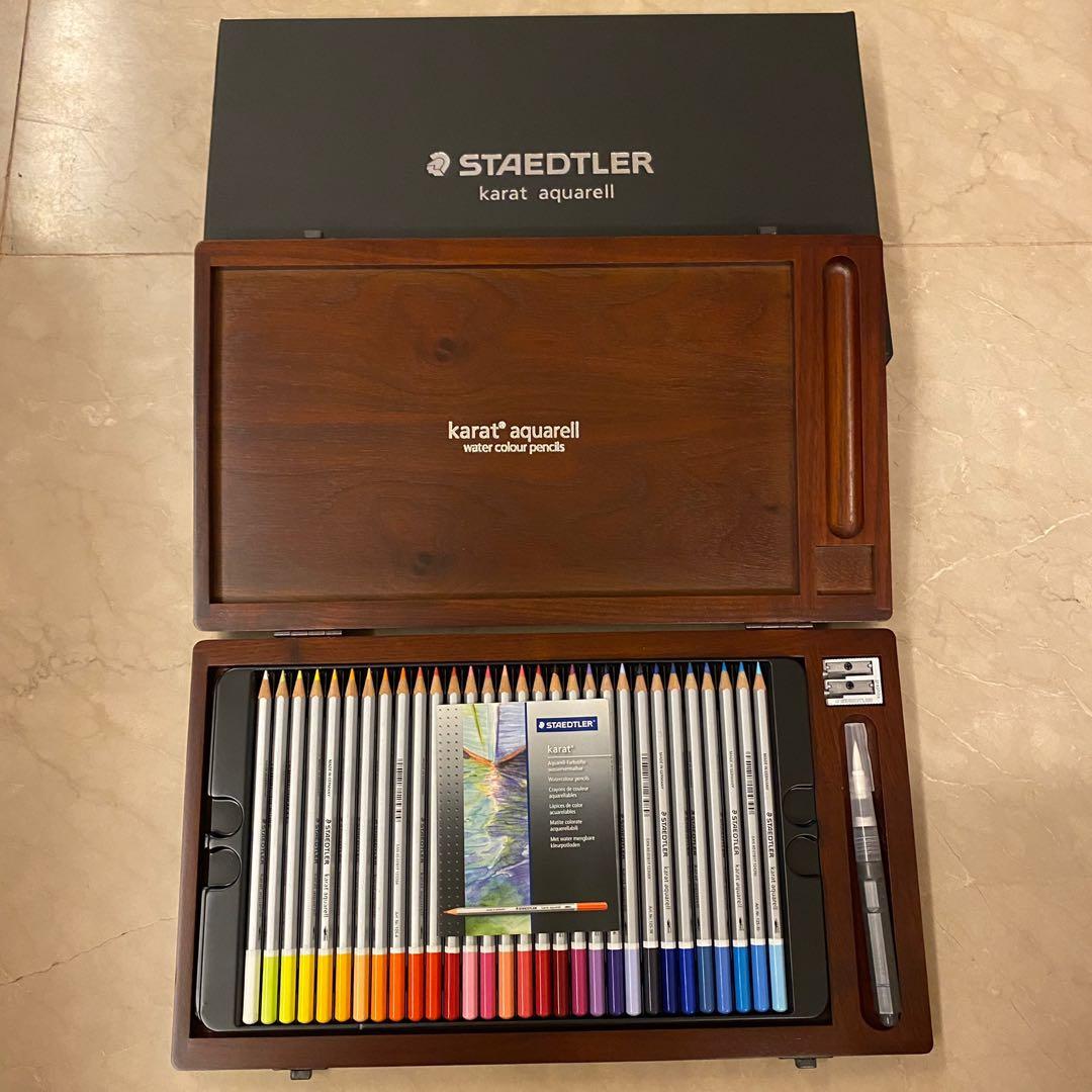 Staedtler karat aquarell限量版60色水彩鉛筆木顏色筆套裝, 興趣及遊戲 