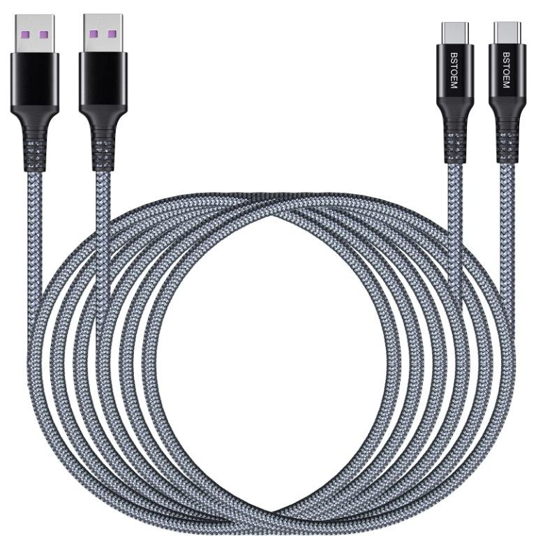Nokia Nexus 5X,6P OnePlus 6 3T USB C to USB A Charger Nylon Braided Fast Charging Cord for USB Type-C Devices Including Samsung Galaxy S8 S9,Note 9 2Pack 10ft ChromeBook Pixel USB C Cable, 