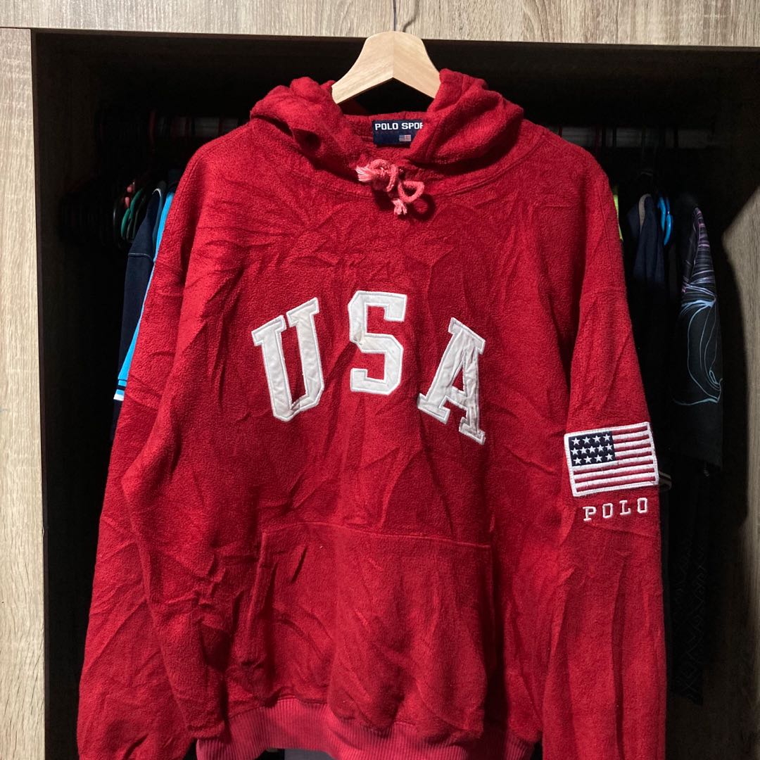 Polo usa fleece hoodie 2025