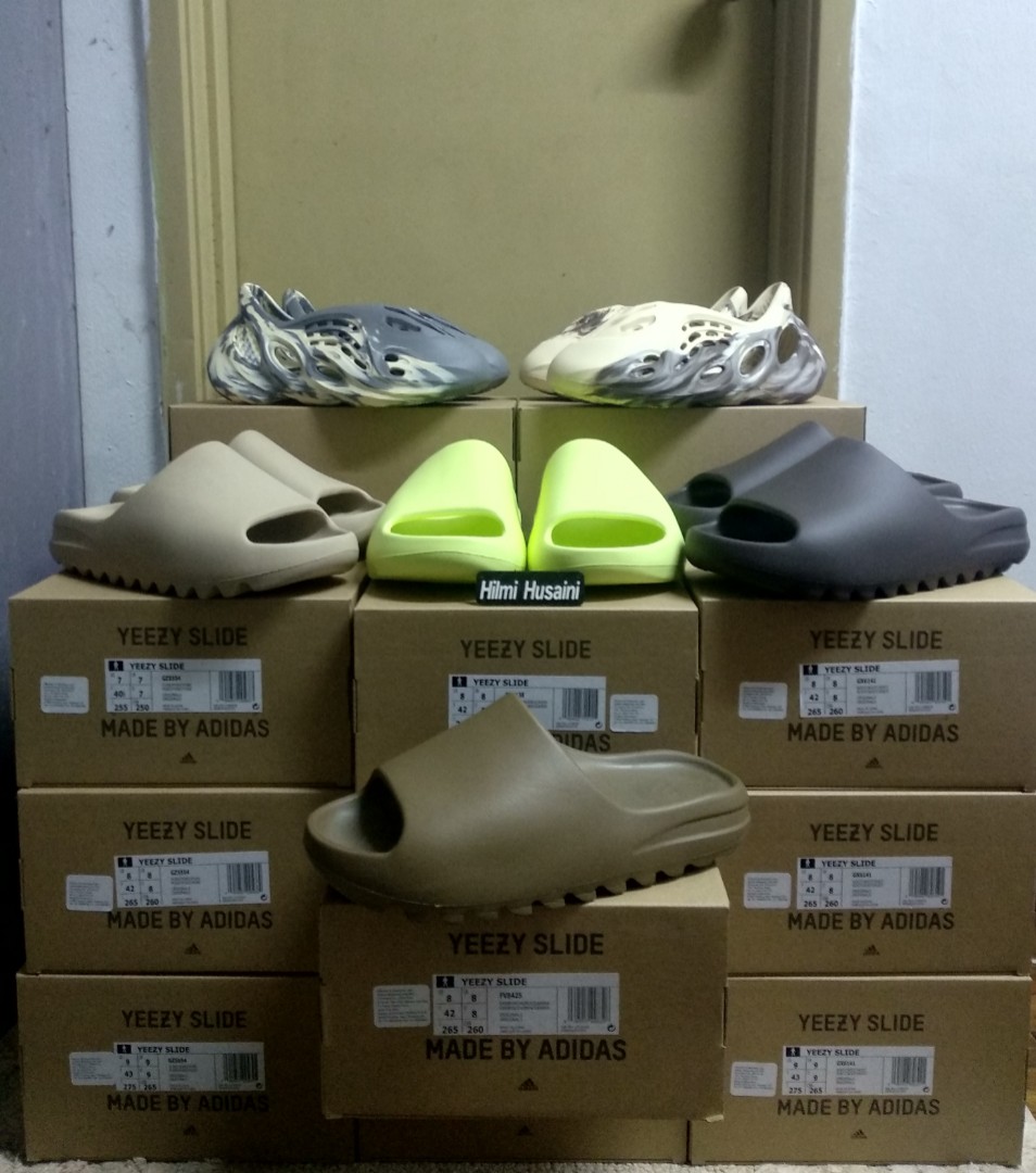 Yeezy Slide Pure Soot Core Green Glow Men s Fashion Footwear