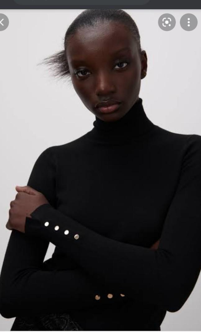 Zara gold button sweater outlet