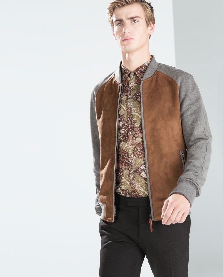 zara suede bomber