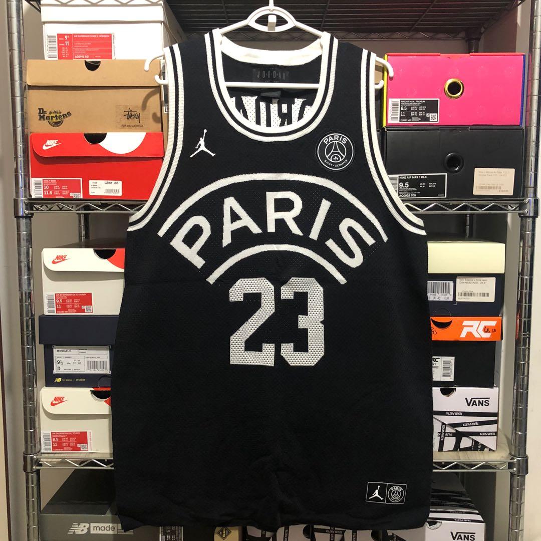 100% RARE & Authentic Nike Air Jordan x PSG Paris Saint-Germain Flight Knit  Basketball Jersey size LARGE Limited Edition Jumpman Black