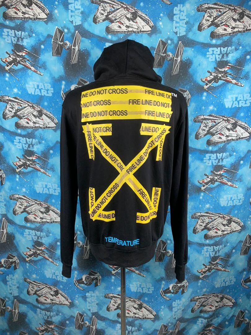 Off white deals hoodie fire tape