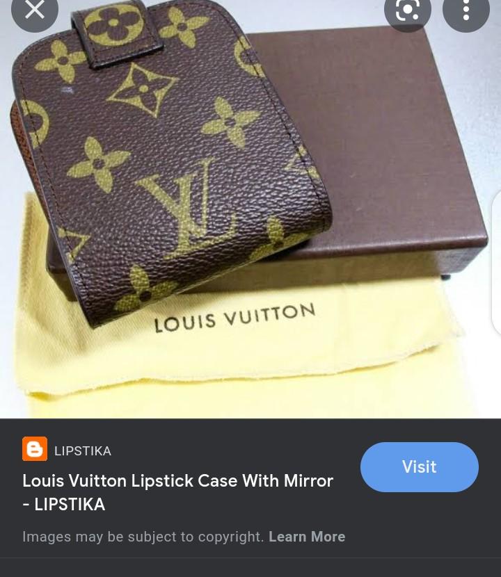 LOUIS VUITTON Necklace Pendant Lipstick Case LV Monogram MP2406 Gold GP  auth