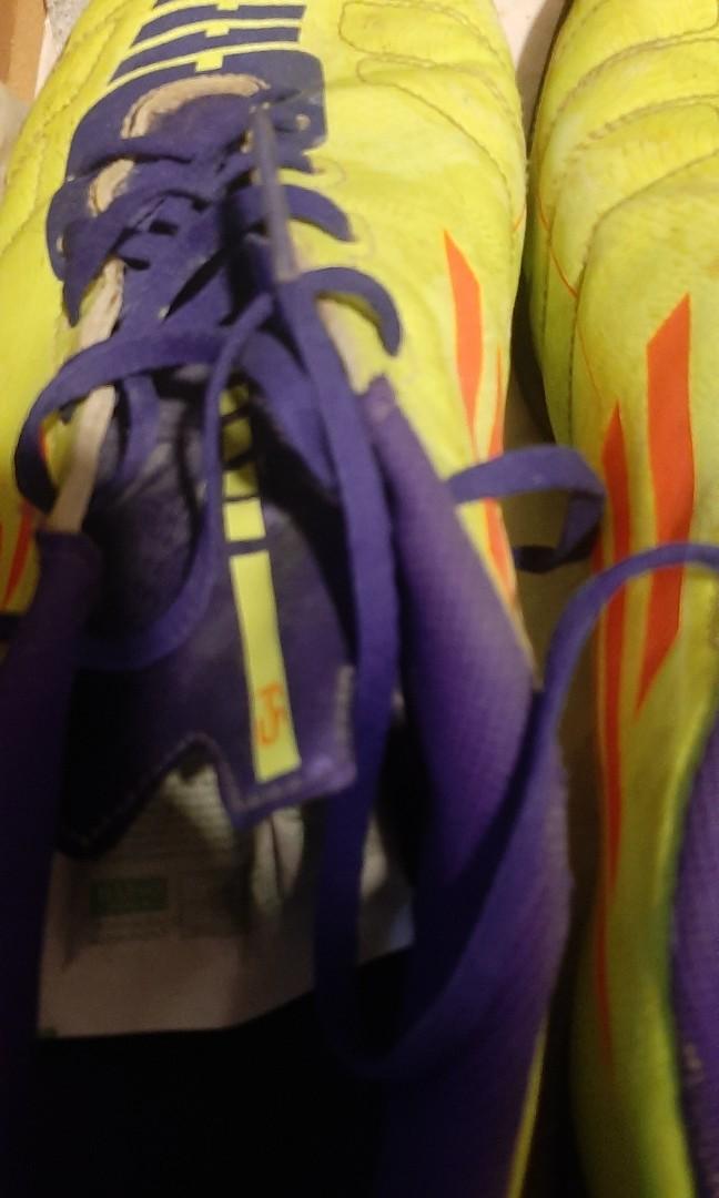 Adidas F5 turf football shoes neon yellow purple size 10UK free