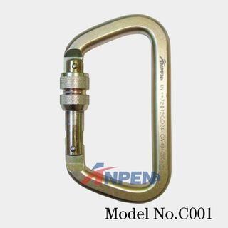Anpen C001 Manual Locking D-shaped steel Carabiner