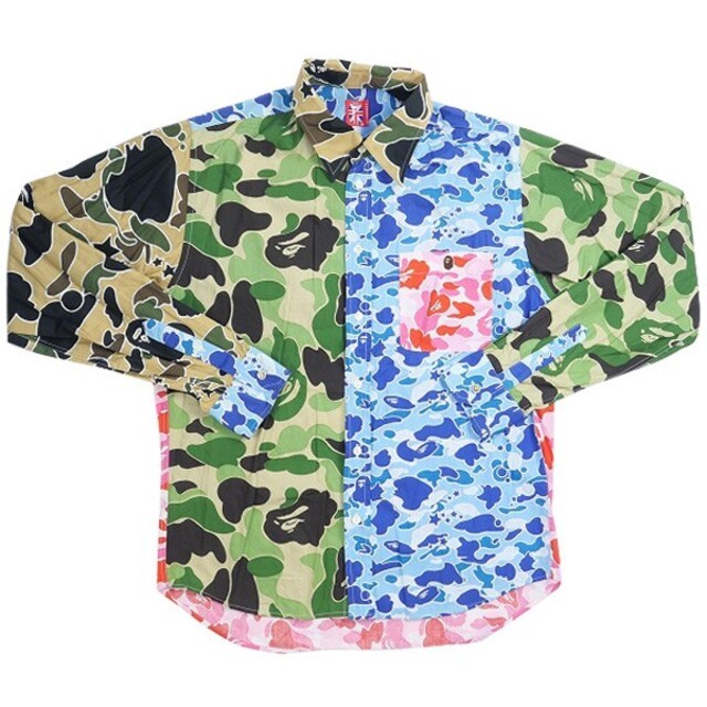 Bape camo button up shirt shop