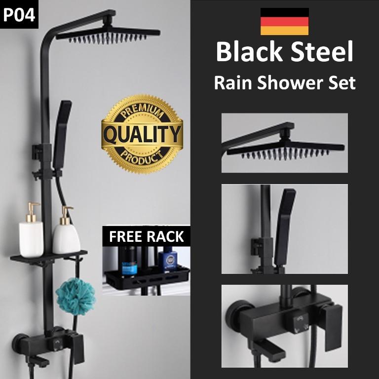 BEST DEAL Black Rain Shower / Black Steel Rain Shower (PROMO) READY