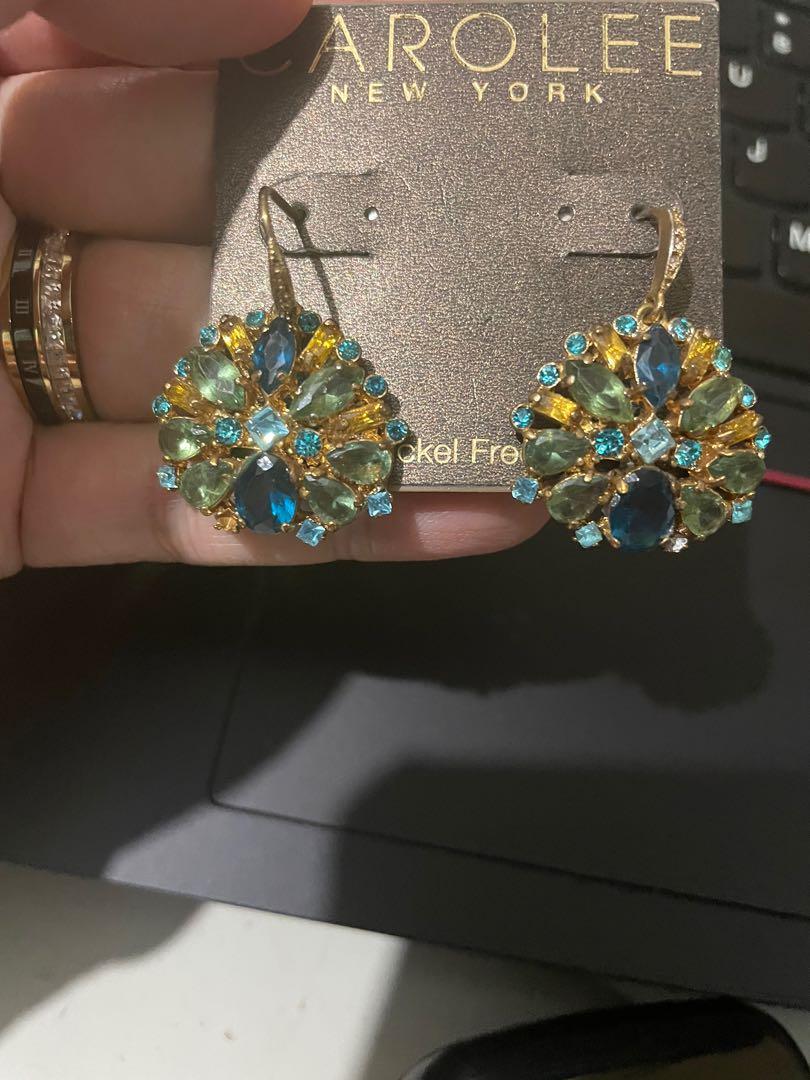 Carol Lee Dangling Multi Stone Earrings Women s Fashion Jewelry Organizers Earrings on Carousell