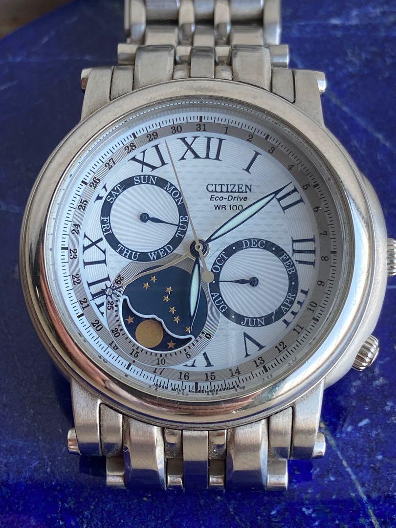 Citizen Lunar Moon phase Eco Drive, Luxury, Watches on Carousell