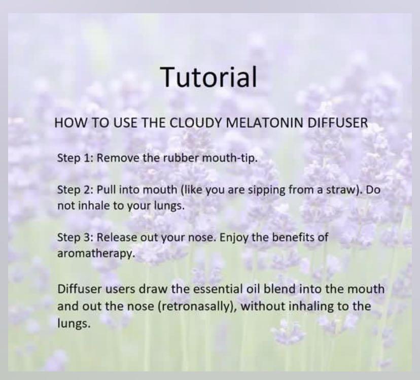 Cloudy melatonin diffuser, Health & Nutrition, Medical Supplies & Tools