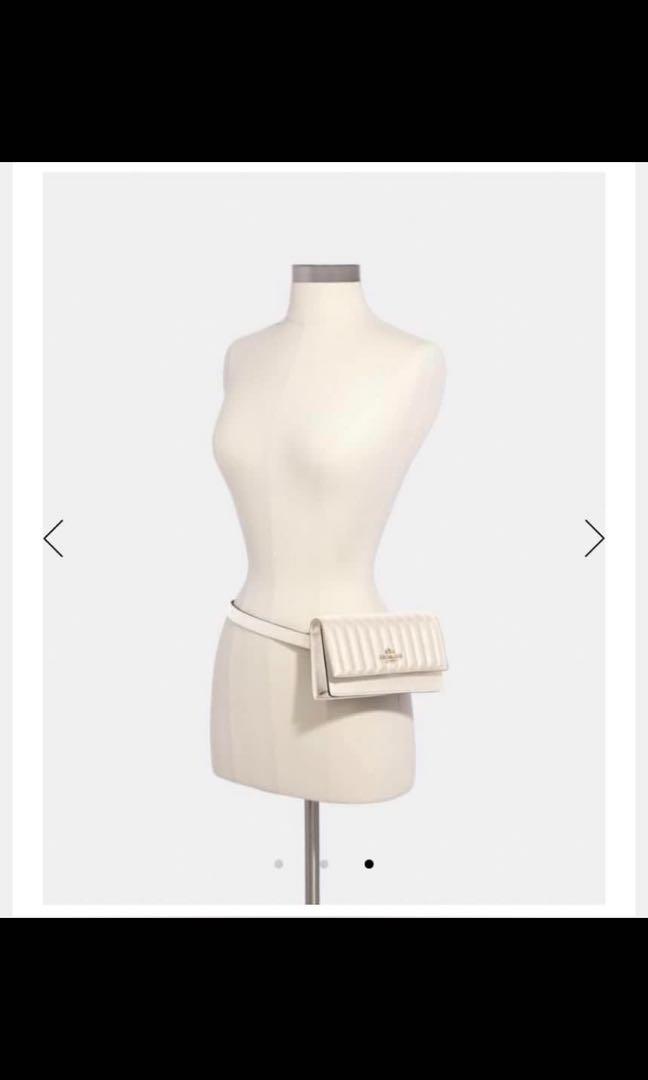 Coach flap belt online bag with linear quilting