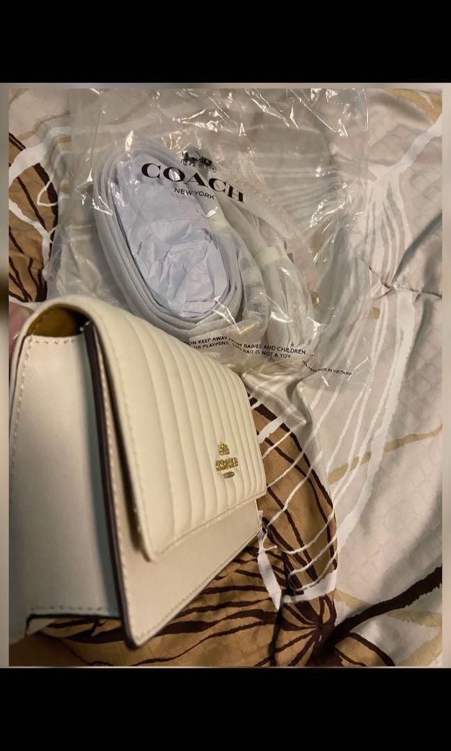 Coach flap belt bag with linear quilting sales