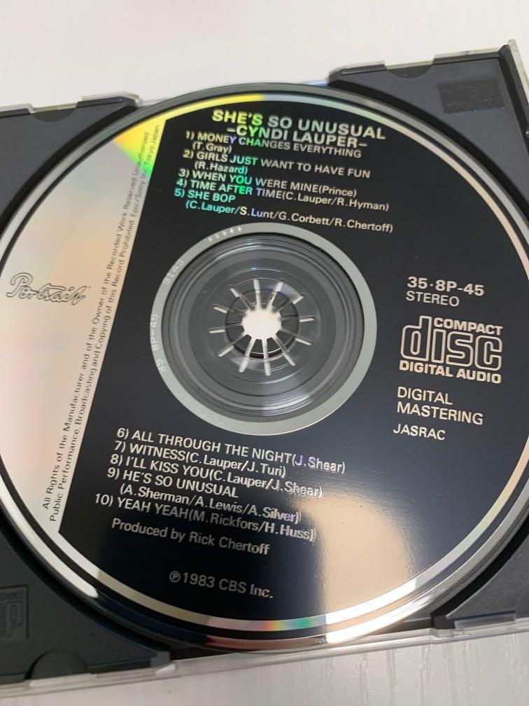 Cyndi Lauper She's So Unusual CD 日本舊版紙套側紙原裝盒3500日元