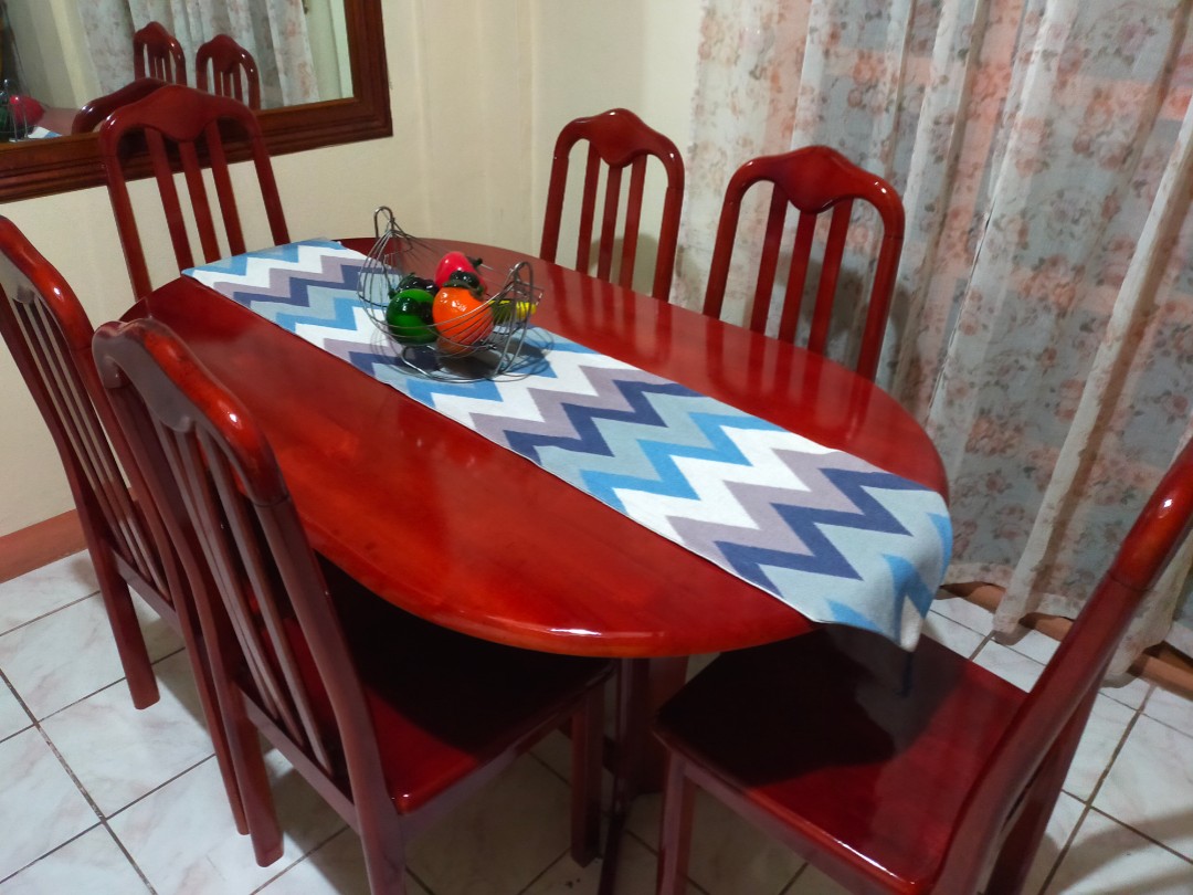 Dining set 6 seaters Malaysian wood, Furniture & Home Living, Furniture, Tables & Sets on Carousell