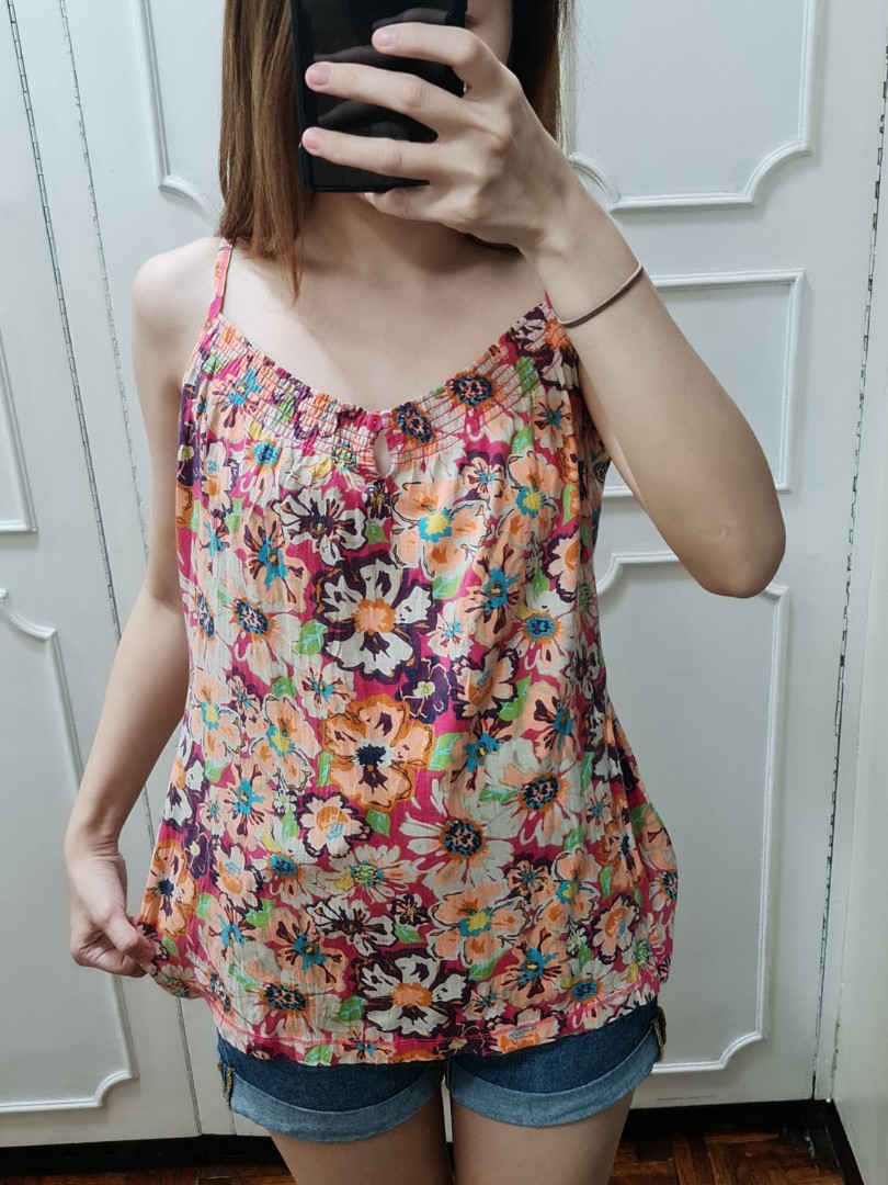 floral spaghetti strap top