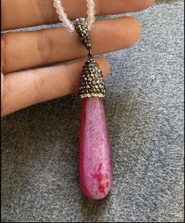 Handmade Pink Gemstone Necklace