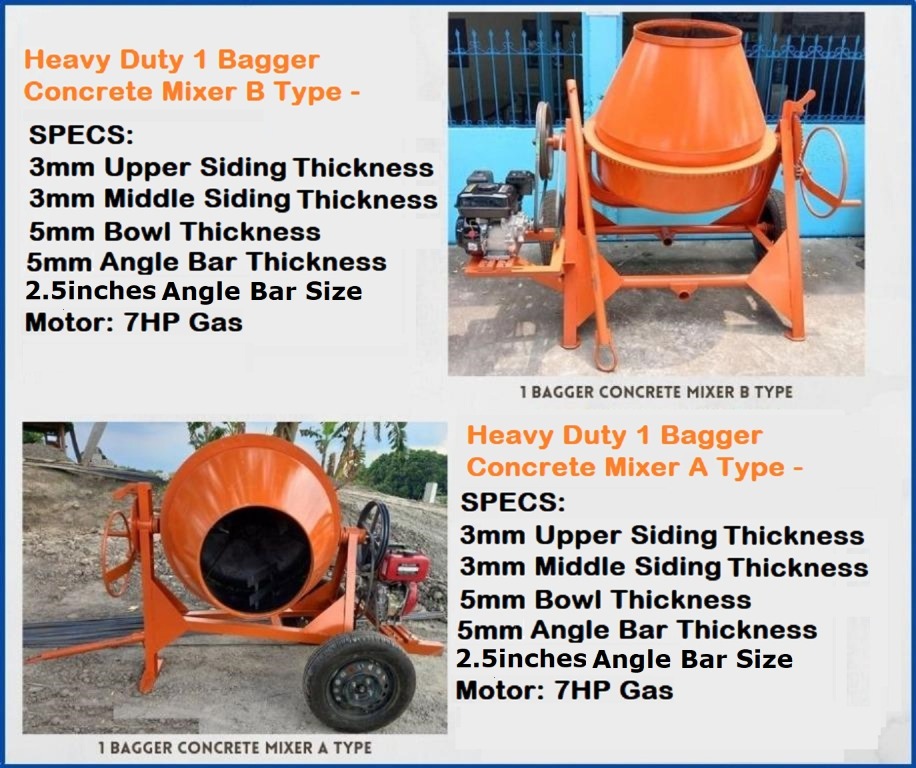 Heavy Duty 1 Bagger Concrete Mixers for Constructions, Commercial