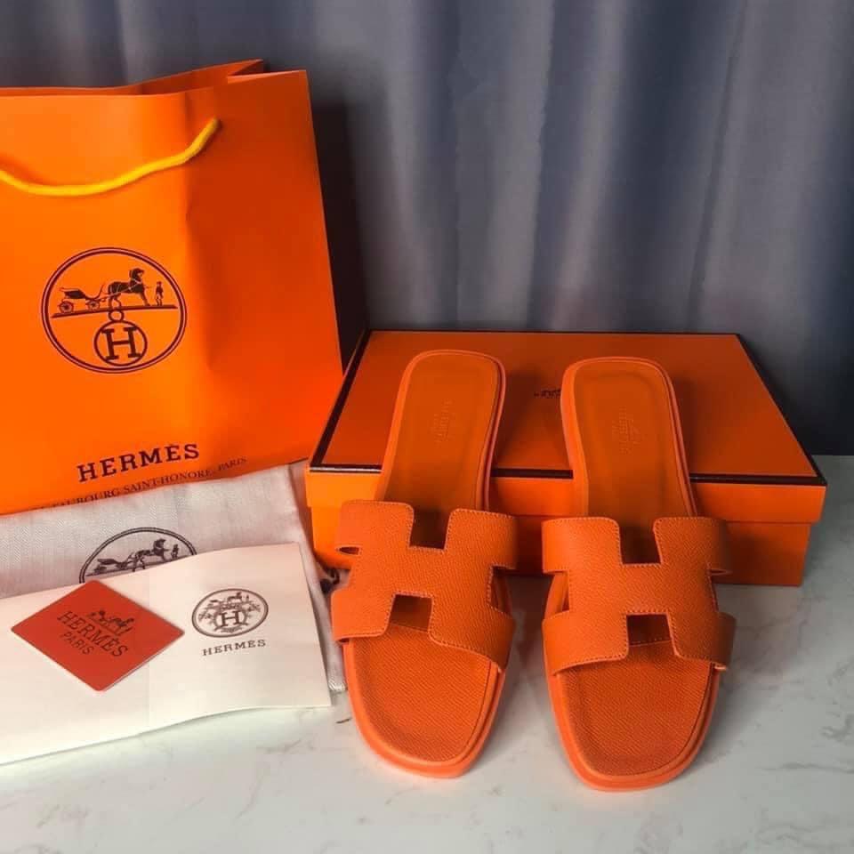 Orange hermes slides discount