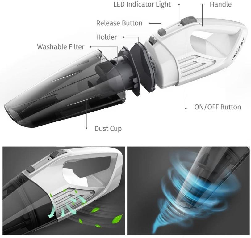 Homasy Cordless Handheld Vacuum, Portable Lightweight Vacuum Cleaner
