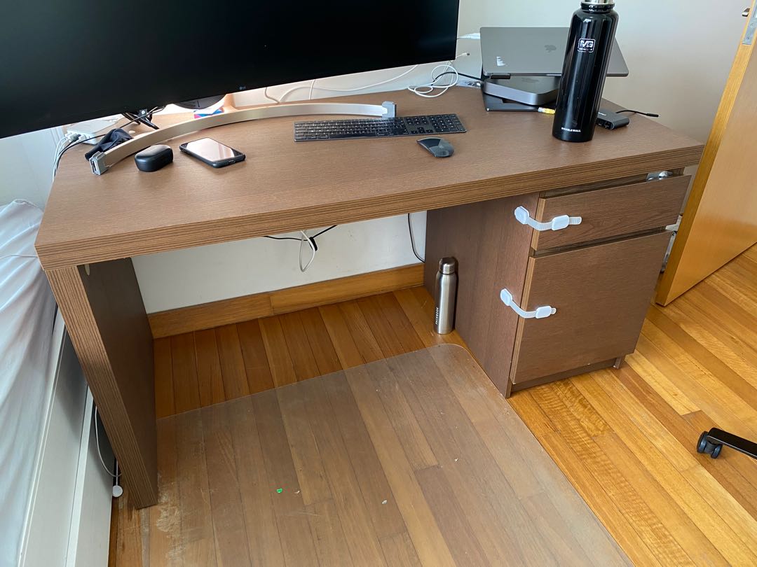 Ikea malm shop desk brown