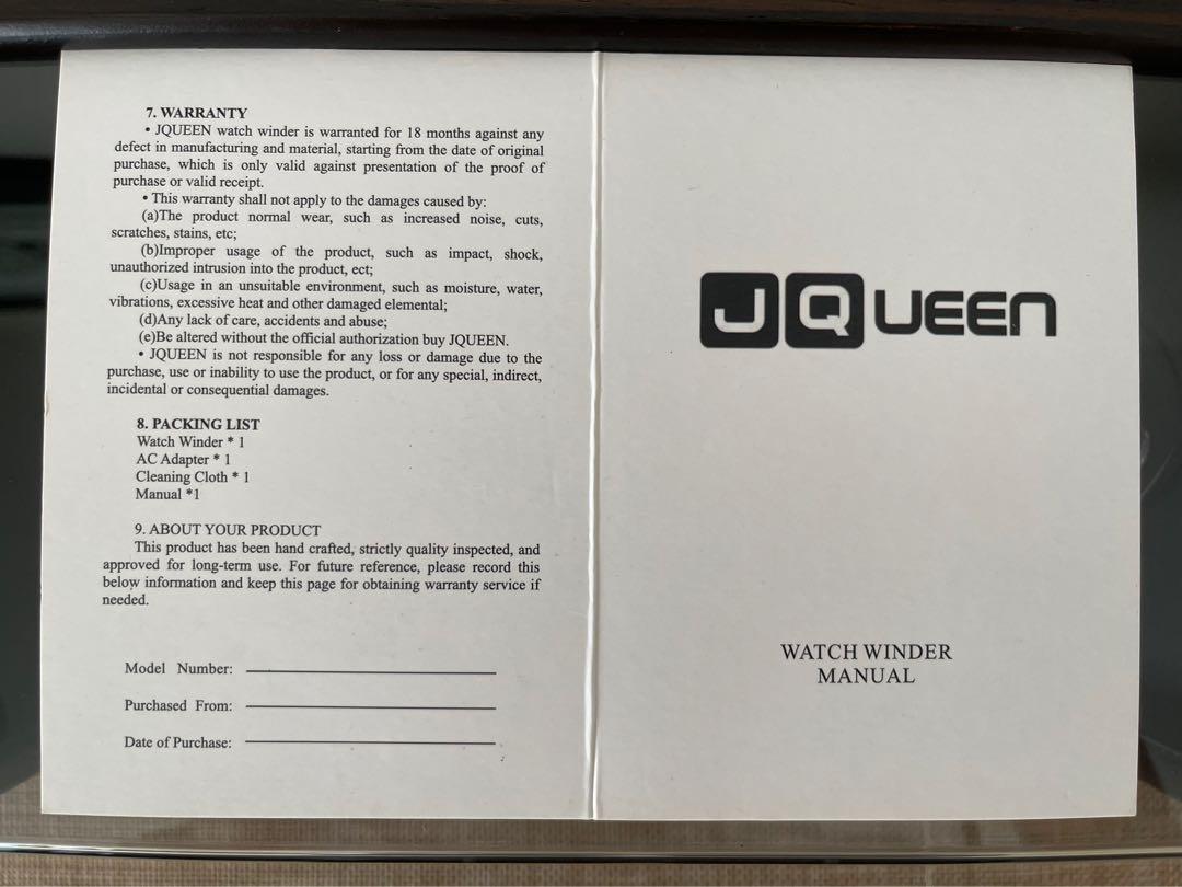 Jqueen watch winder best sale manual
