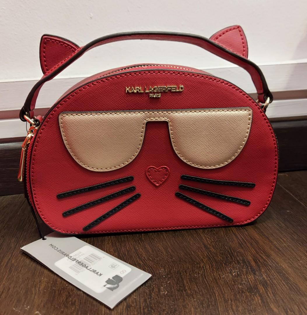 NWT Karl Lagerfeld Paris Cat Logo Tote Bag Purse Shopping Designer Pink MP  $120 | eBay