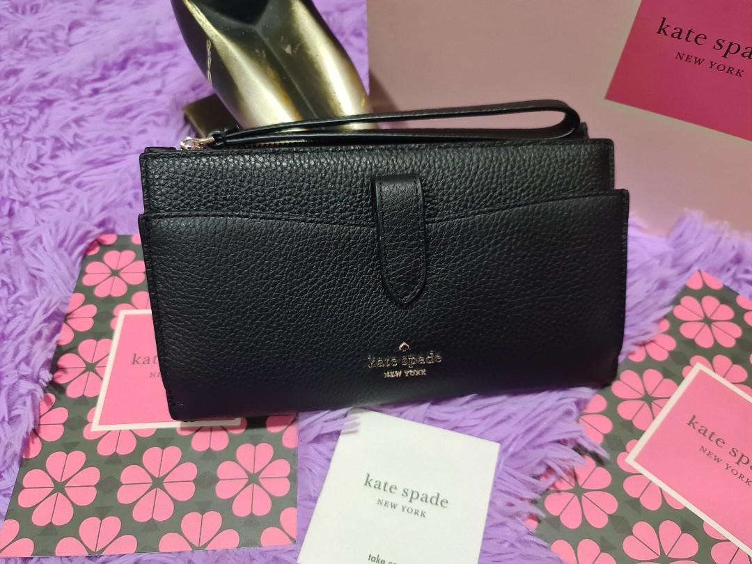 Kate Spade Leila Meduim Universal Phone Wristlet (black), Women's Fashion,  Bags & Wallets, Wallets & Card holders on Carousell