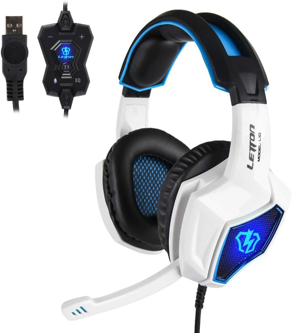 Letton Gaming Headset Bass Surround Stereo Sound Headphones for PS4 Xbox one PC MAC with Noise Cancelling mic Volume Control 