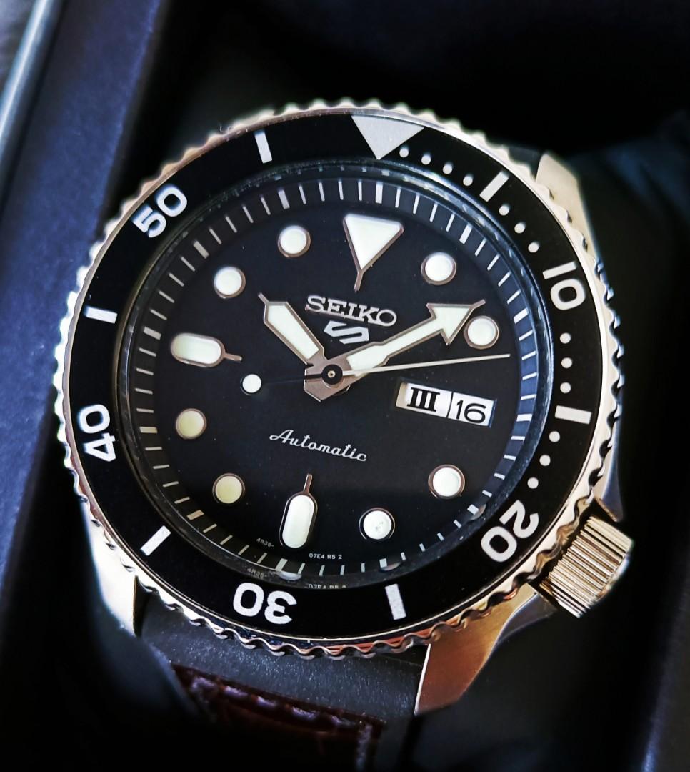 LNIB Seiko 5 Black 5KX Automatic Sports Watch SRPD55K2 Men s