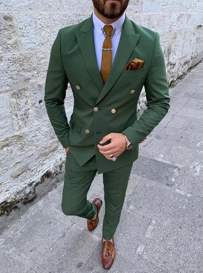 Mens green clearance wedding suit