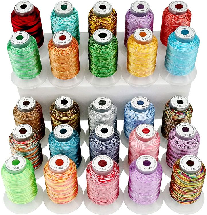 Simthread Metallic Maschinen Stickgarn - 8 Farben/Kit, 500 Meter, Für