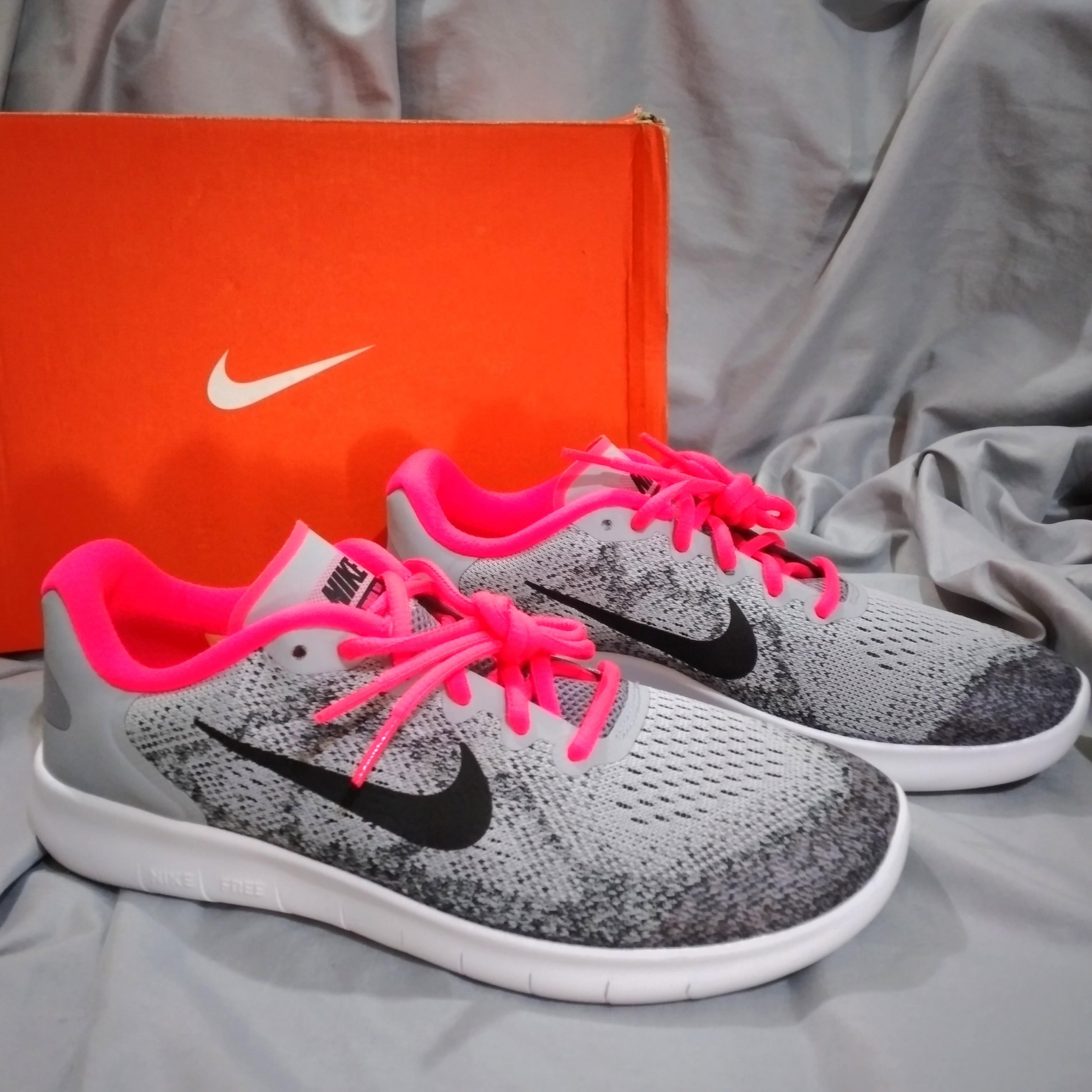 Nike Free Run Gray Neon Pink Running Shoes US 7, Women's Fashion ... خاتم رجالي ماركة