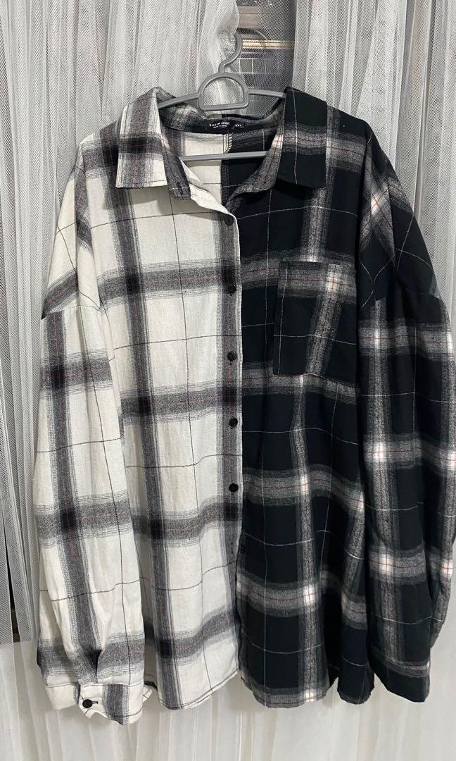 Shein Oversized Colour Block Flannel 