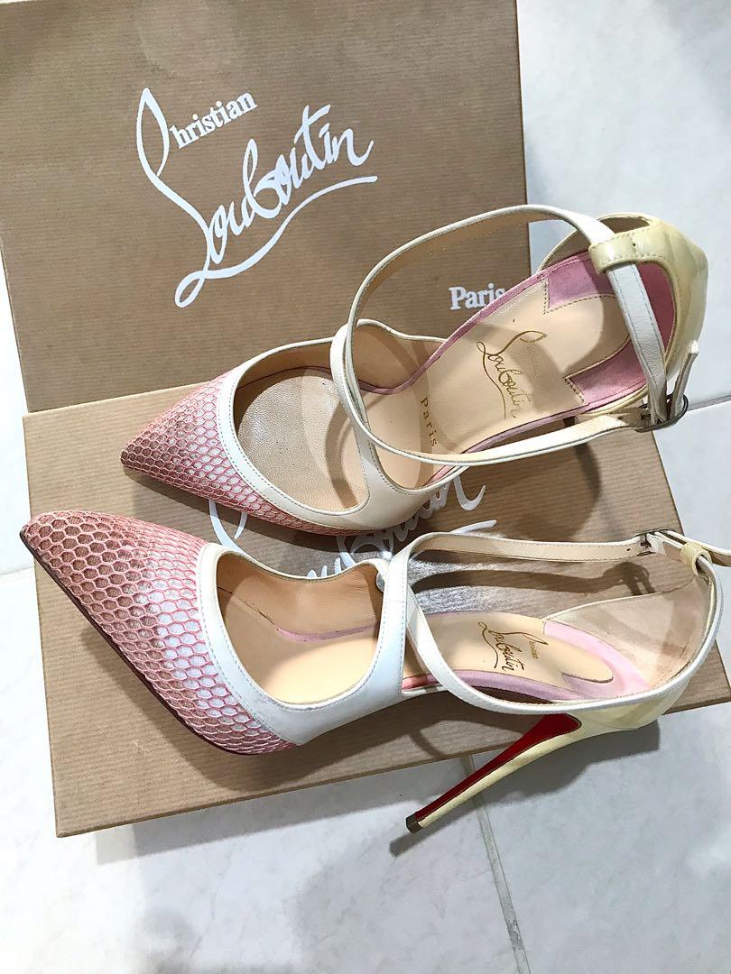 PRELOVED Christian Louboutin Crissos 100 Fesyen Wanita Sepatu di
