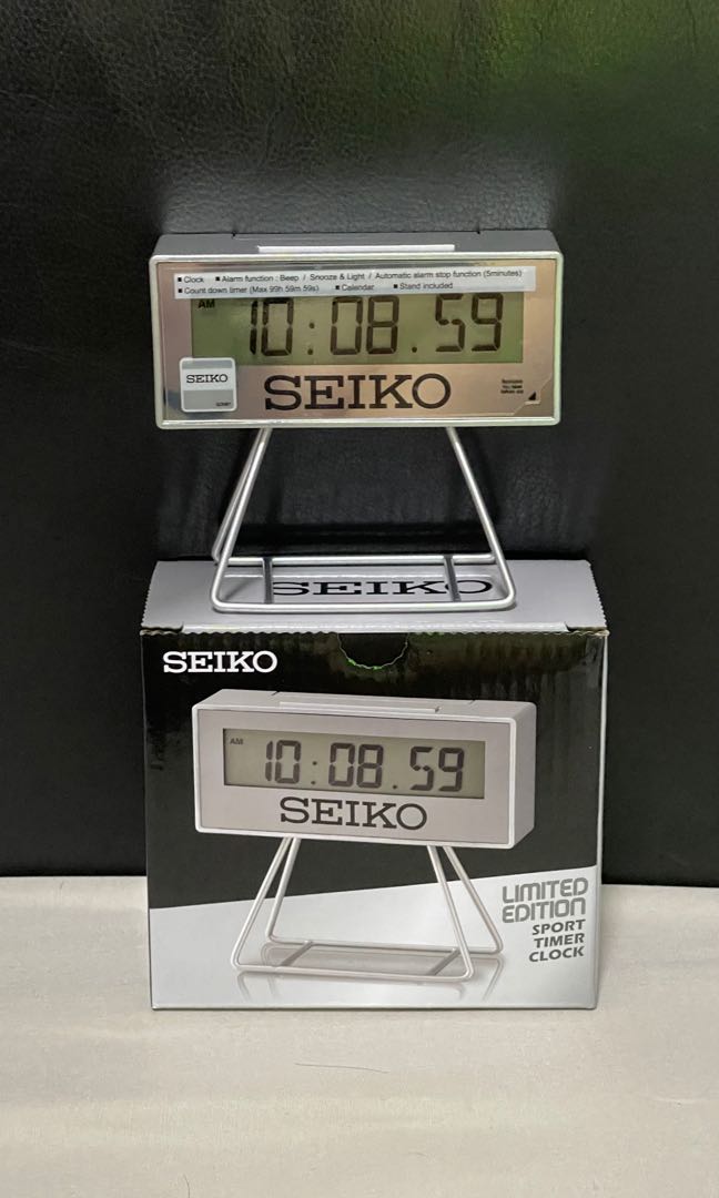 Seiko Limited Edition Sport Timer Clock (Silver/Chrome) QHL087S, Furniture  & Home Living, Home Decor, Clocks on Carousell