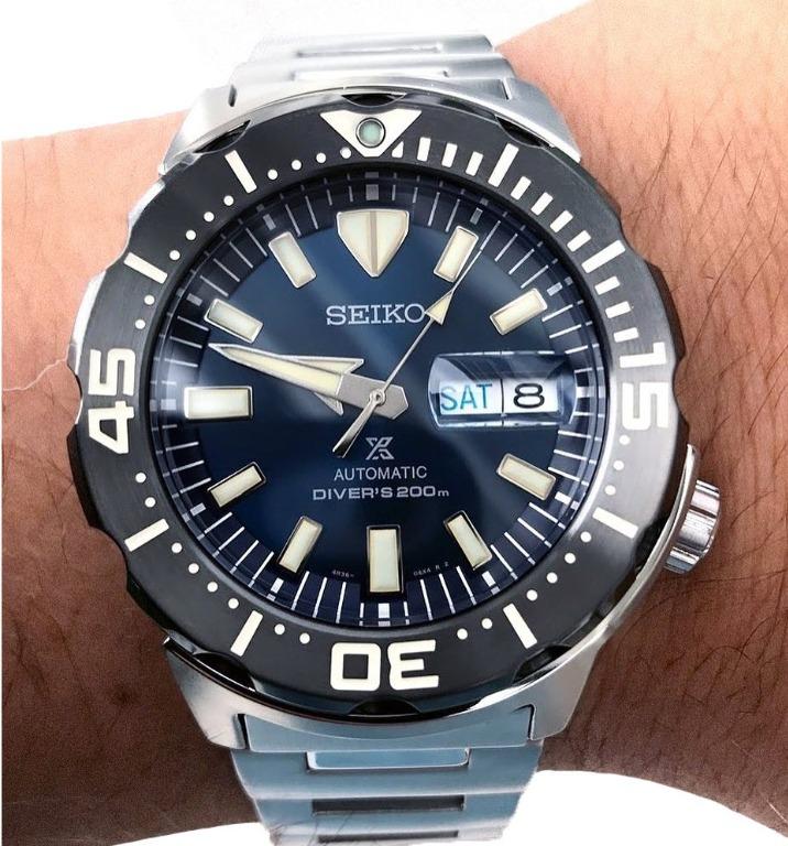 Seiko Prospex Monster SRPD25K1 Automatic Diver's 200M Blue Sunburst Dial  Gents Stainless Steel Watch, Men's Fashion, Watches & Accessories, Watches  on Carousell