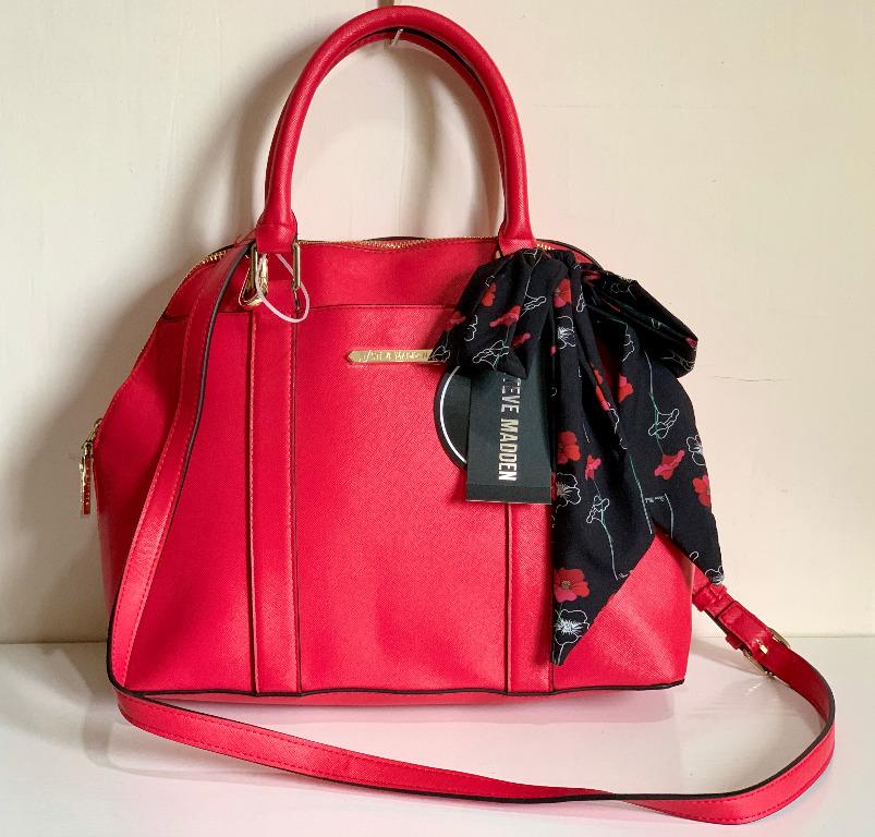 Steve Madden Dome Crossbody Bag  Red leather handbags, Purses