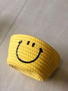 Storage Basket Yellow smiley face