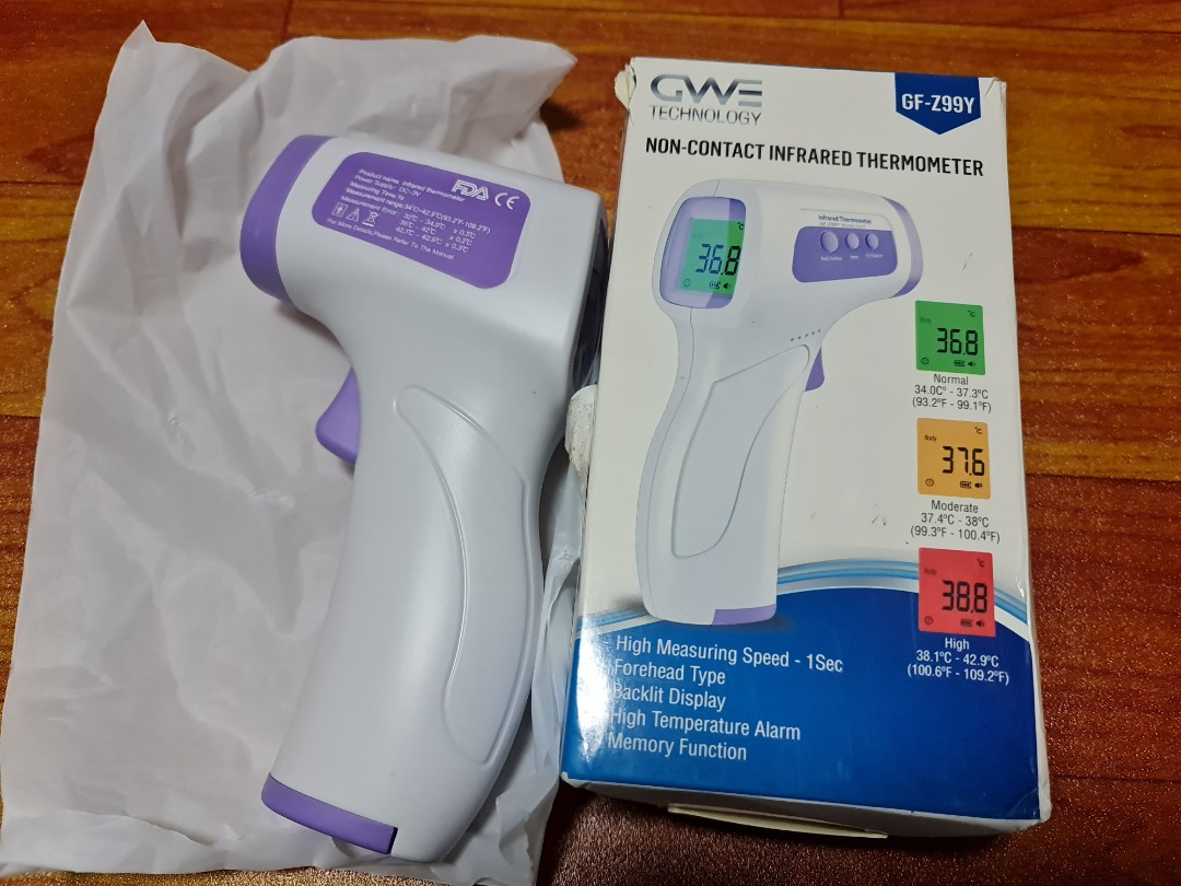 thermometer forehead for forehead, with LED display differences lighting, Health & Nutrition