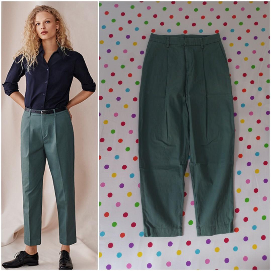 Cotton tapered ankle length pants hot sale