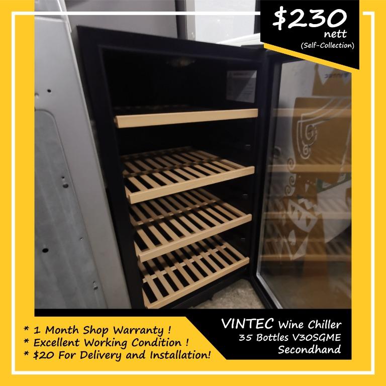 VINTEC Wine Chiller 35 Bottles V30SGME, TV & Home Appliances, Kitchen