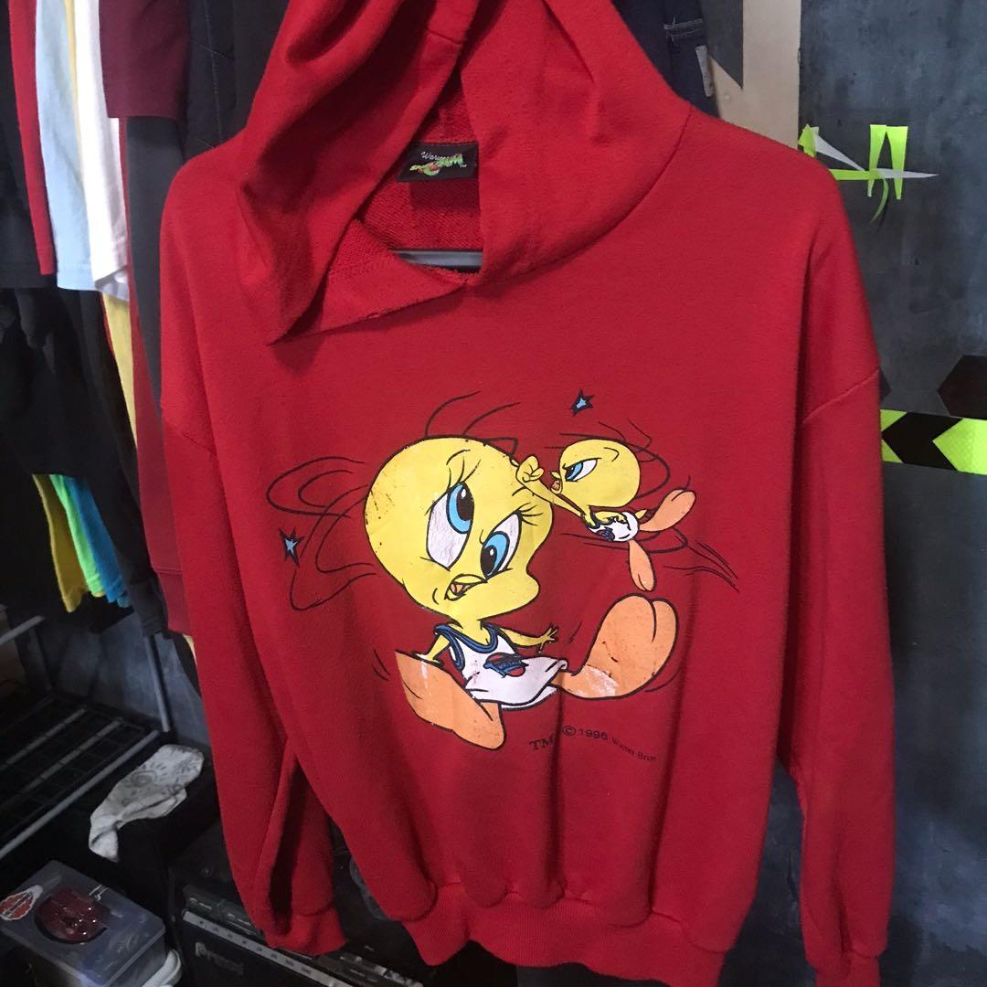 Vtg Space Jam Tune Squad Tweety Hoodie Men s Fashion Tops Sets