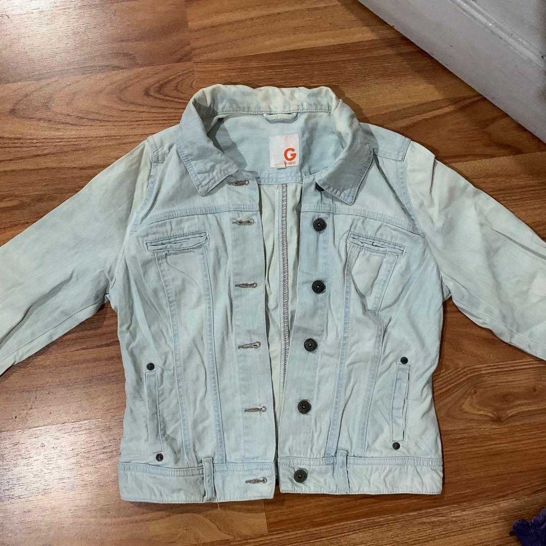 Washed Denim Jacket Guess Wanita 