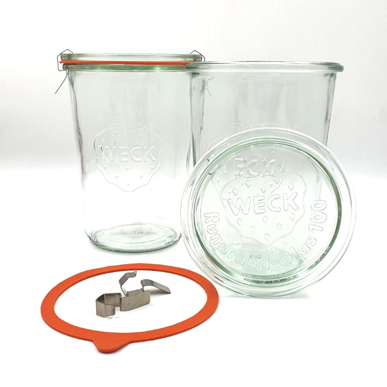 WECK jars Made in Germany (Category: Water Bottles & Tumblers) located in Quezon City. Submitted by bits-n-bobs (Listing ID 1115082883, Image 1). Description: WECK classic style distinctive glass jar embossed with Weck's famous strawberry logo. Great for so many uses, including feeding your starter and preparing levain. Weck 900 Tall Mold Jar – 200ml (1/5 liters) Height: 3 1/2" Opening: 3 1/8" (P499) Weck 743 Mold Jar - 750ml (3/4 liters) Height:
