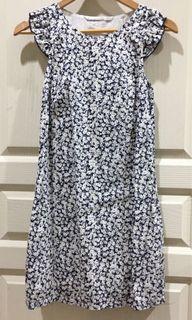 ZARA Trafaluc flower dress ⚪️ white navy - premium quality 🔵 original