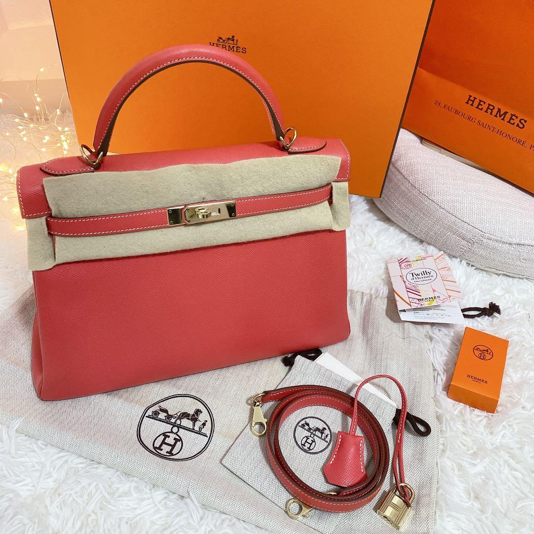 Hermès Kelly 32 Retourne Rose Jaipur Candy Epsom with Permabrass Hardware -  Bags - Kabinet Privé